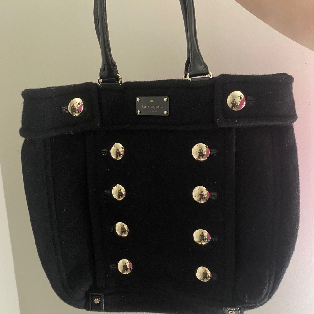 Kate Spade Italian Black Felt Tote